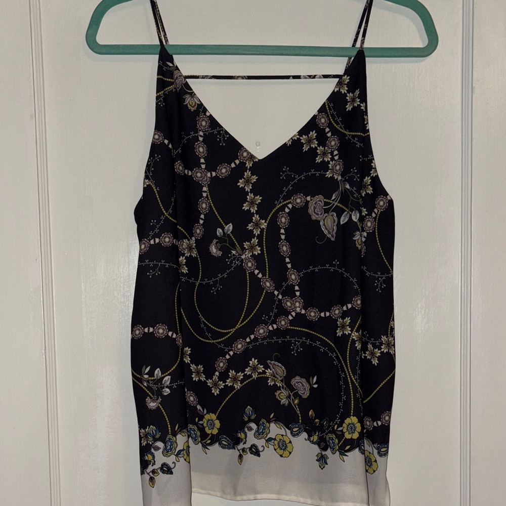 LOFT Black and Yellow Floral Camisole
